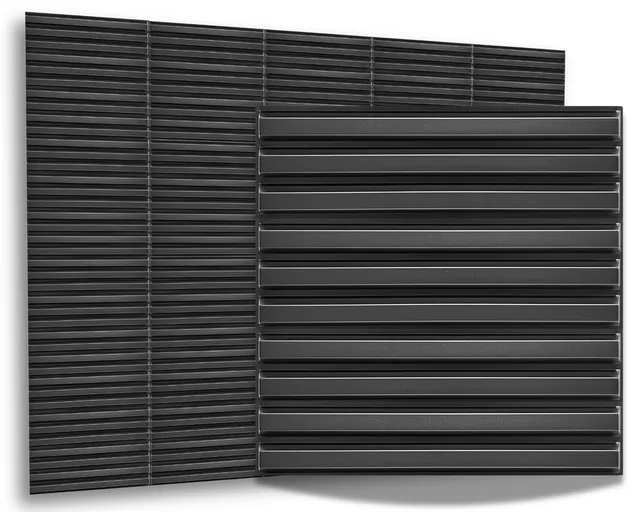 ikhemalarka-lamellen-3d-wandpaneel-schwarz-pvc-50x50-cm image 1