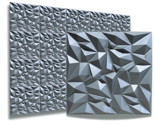 ikhemalarka-3d-pvc-mirror-grey-wandpaneel-50x50-cm-spiegel-grau image 1