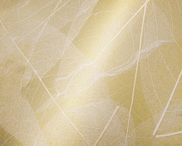 organoid-naturoberfl-chen-skeleton-leaves-gold-naturtapete image 1
