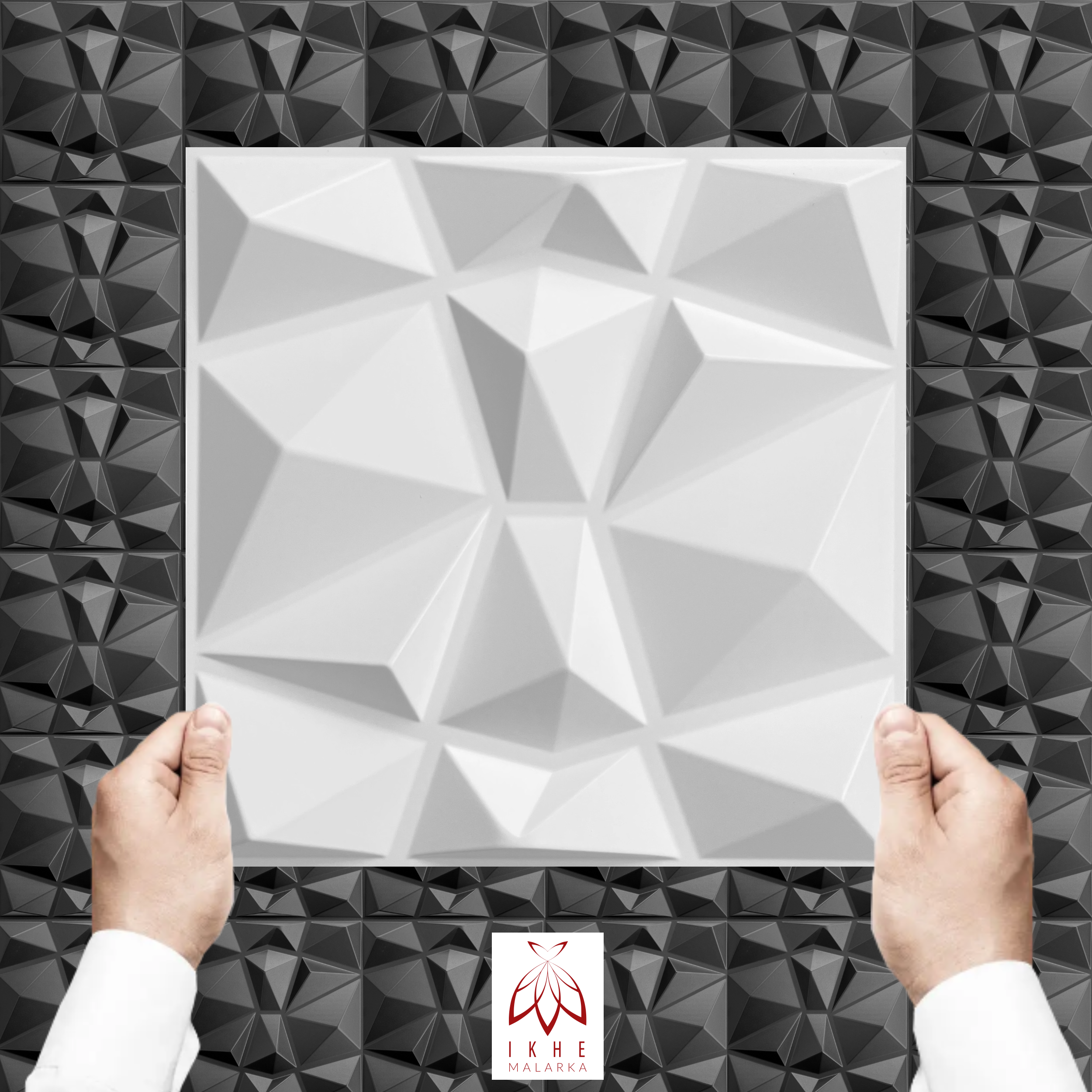 ikhemalarka-diamant-3d-wandpaneel-wei-30x30cm-pvc image 1