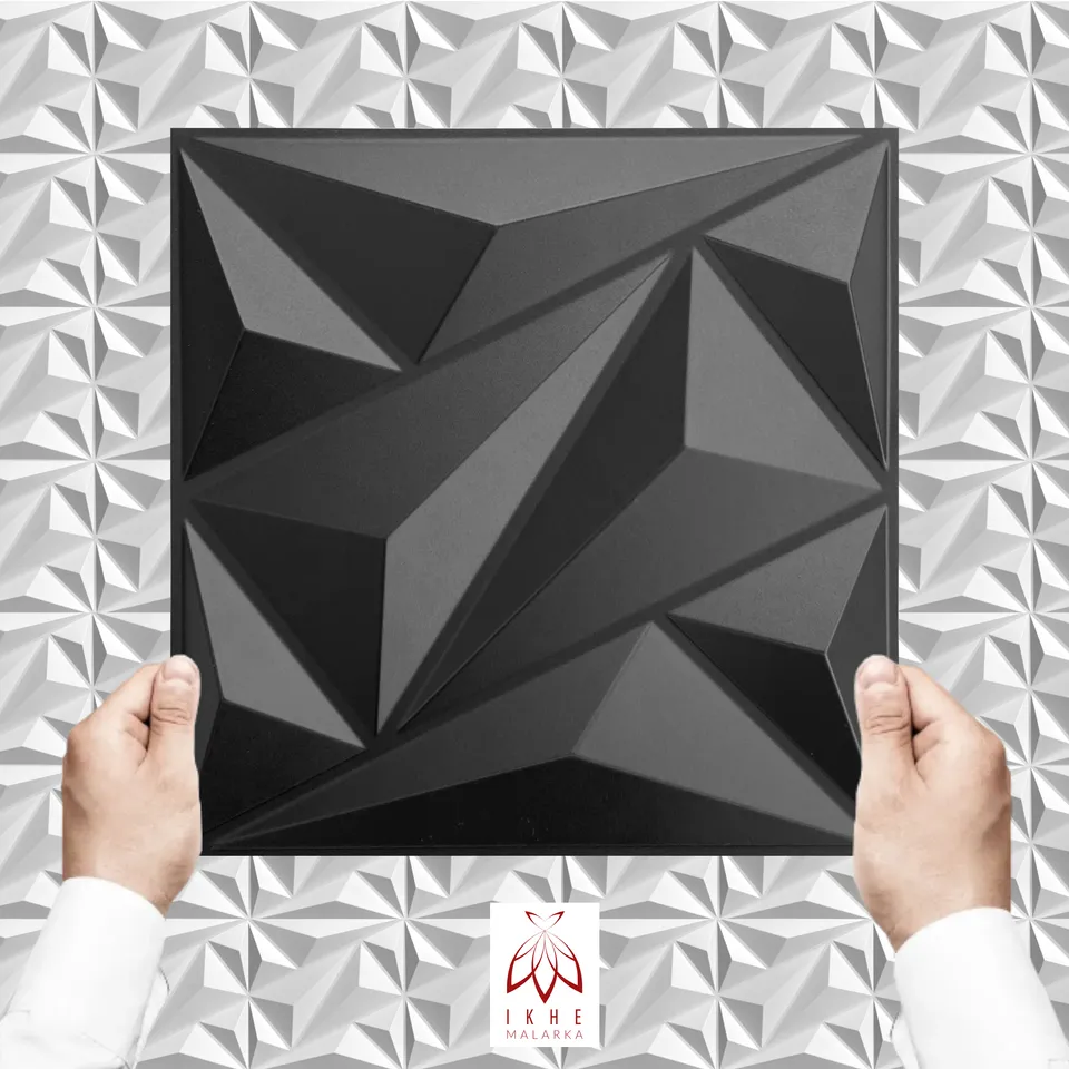 ikhemalarka-3d-moderne-optik-in-pvc-onyx-black-wandpaneel-schwarz-30x30 image 1