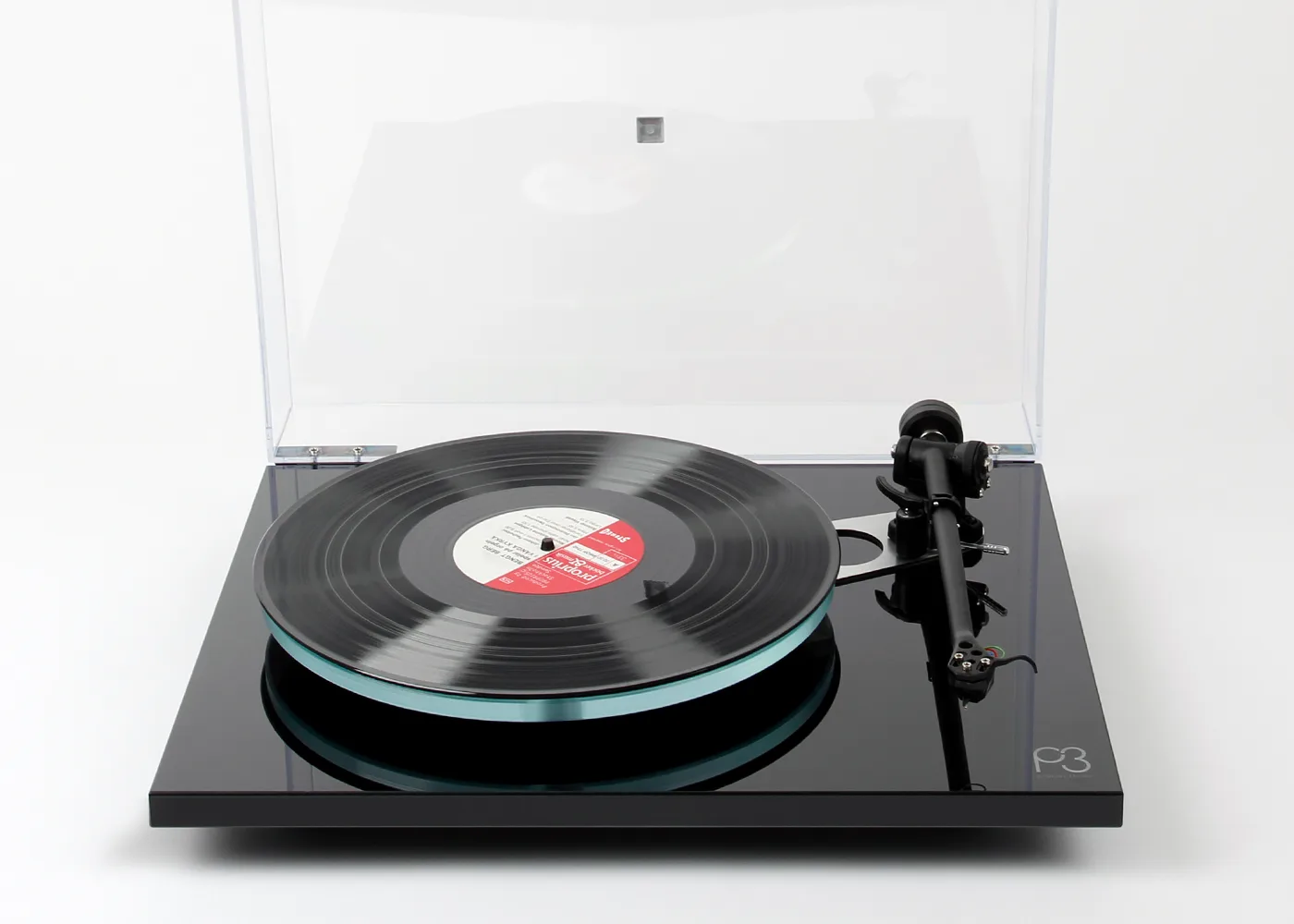 rega-planar-3-plattenspieler-rb330-schwarz-mit-haube image 3