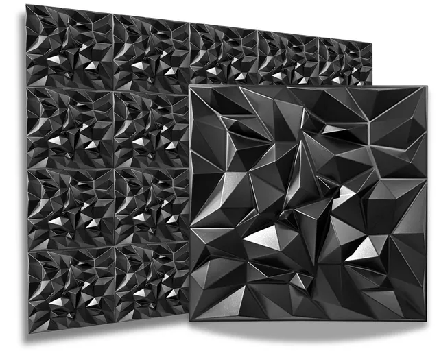 ikhemalarka-3d-specchio-nero-wandpaneel-schwarz-50x50-pvc image 1