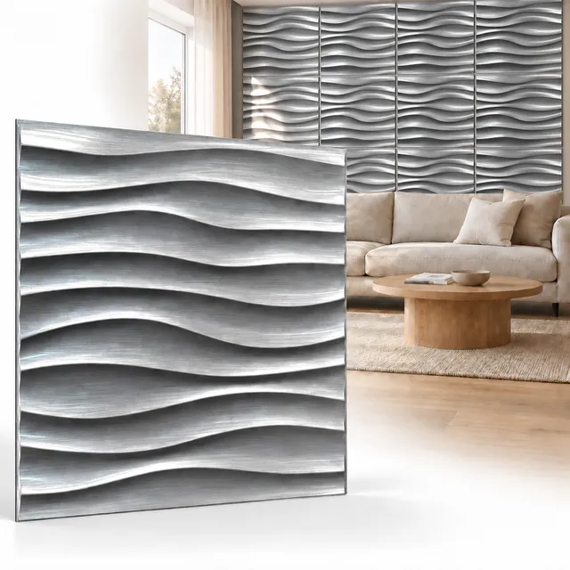 ikhemalarka-3d-welle-wandpaneel-50x50cm-brushed-silver-pvc image 1