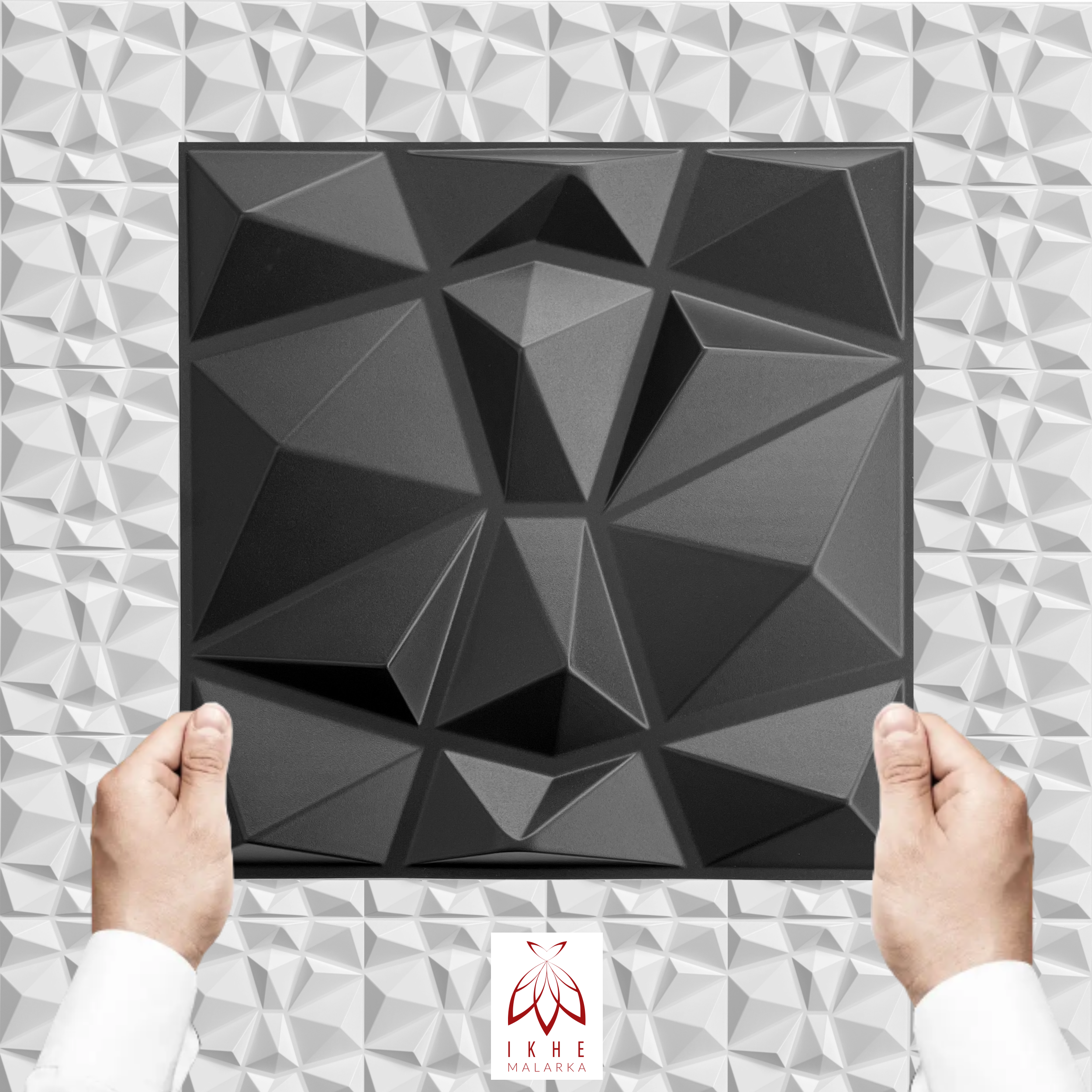 ikhemalarka-diamond-black-3d-wandpaneel-schwarz-30x30-cm image 1